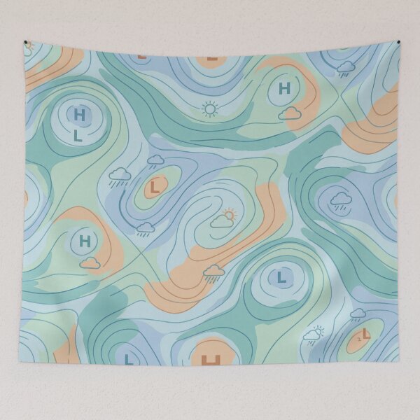 Item preview, Weather Map Data Art designed and sold by Nice Vibes Prints.