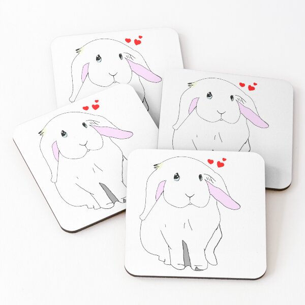 Item preview, Cute Bunny with Hearts Pastel Yellow White Rabbit Kawaii Love Gift designed and sold by Najomiartstudio.