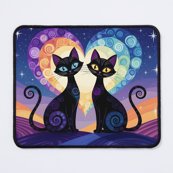 Item preview, Black Cats And Cosmic Heart Mosaic designed and sold by ByNicoleSara.