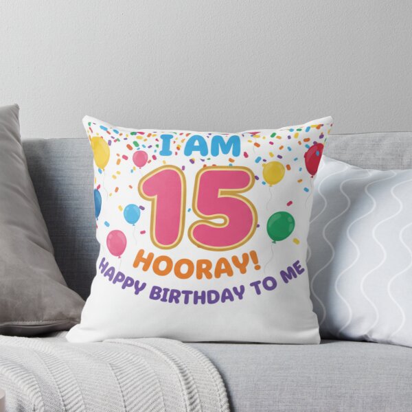 Item preview, I am 15 Hooray! Happy Birthday to Me - Tag My Shirt designed and sold by Tag My Shirt - Clothing Made to Be Written On..