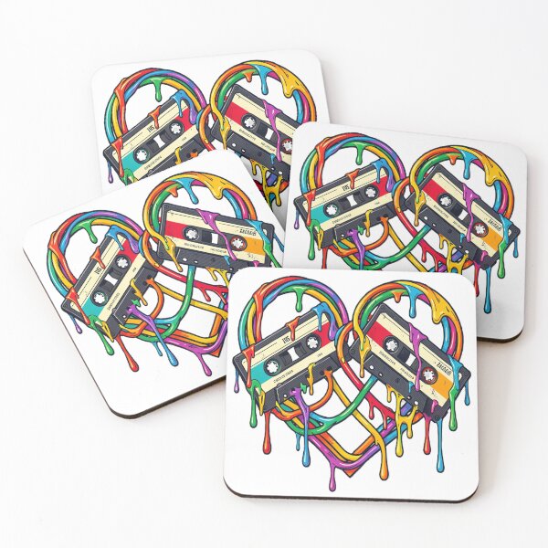 Item preview, Retro Love Mixtape – Colorful Cassette Heart designed and sold by myforestfog.