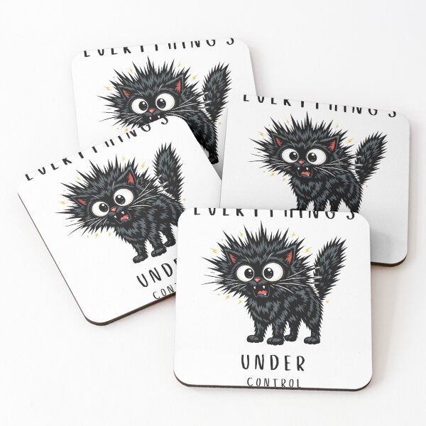 Item preview, Everything's under control Black Cat Cartoon – Shocked Kitty Comic Illustration designed and sold by HOUSE OF TIST.
