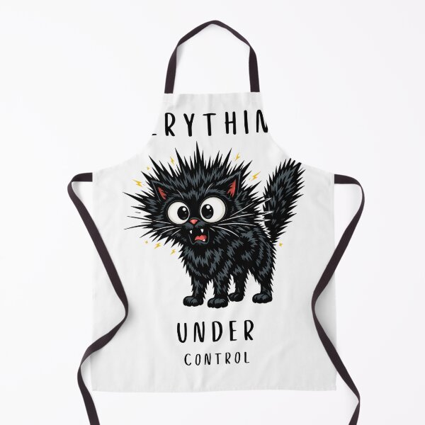 Item preview, Everything's under control Black Cat Cartoon – Shocked Kitty Comic Illustration designed and sold by HOUSE OF TIST.