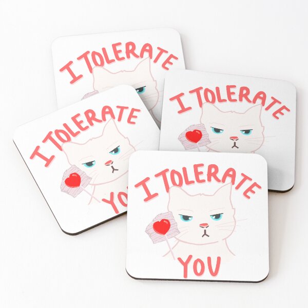Item preview, I Tolerate You Cat Sticker | Funny Chubby Cat designed and sold by PawfectlyBless.