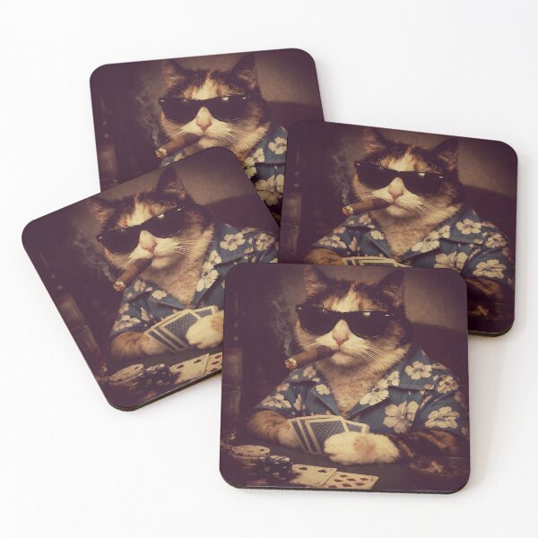 Item preview, Cat Smoking Cigar Funny Playing Poker designed and sold by TomelaGio.