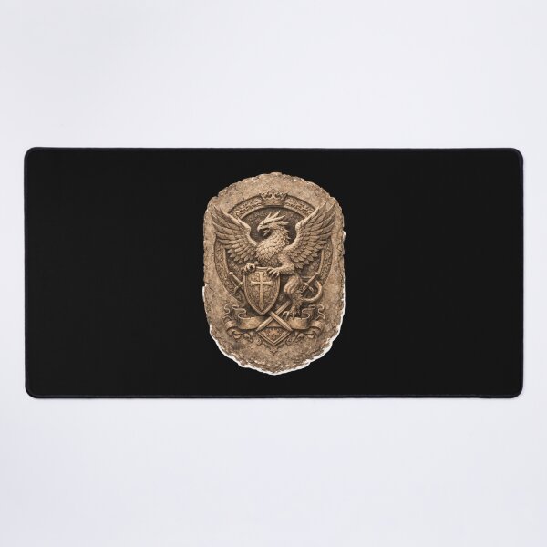 Item preview, Ancient Stone Griffin Heraldic Crest designed and sold by gvabaigau.