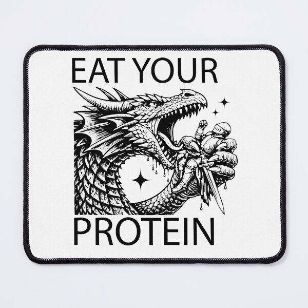 Item preview, Eat Your Protein Dragon Knight Fantasy designed and sold by Nobody Shadow Art.