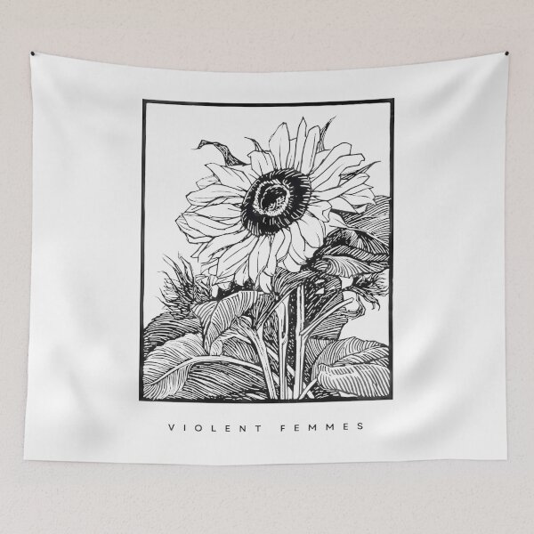 Item preview, Violent Femmes Folk Punk Sunflower Line Art designed and sold by VividCloCo.