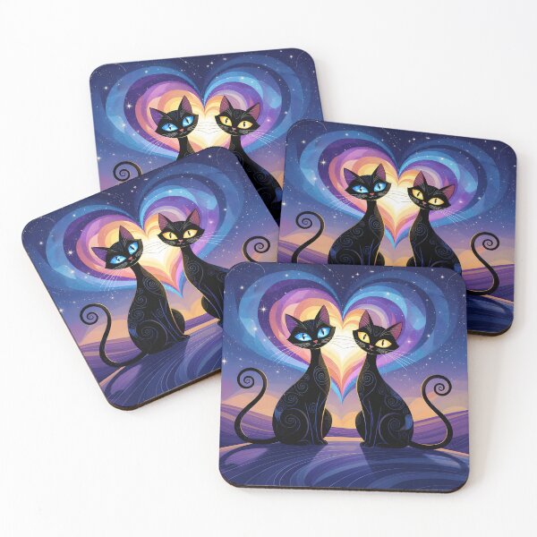 Item preview, Cosmic Cats Heart Mosaic designed and sold by ByNicoleSara.