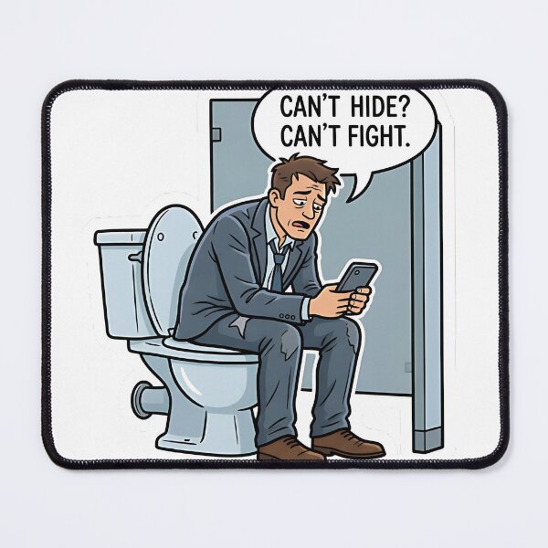 Item preview, Can't Hide Can't Fight - Funny Hiding From Work Toilet Humor T-Shirt designed and sold by PopOutDreams.