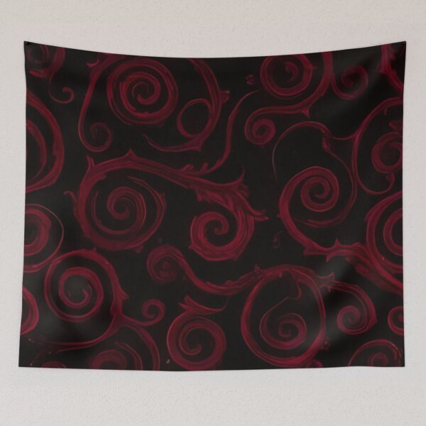 Item preview, Red Gothic Swirls Romantic Pattern designed and sold by Good Vibes .
