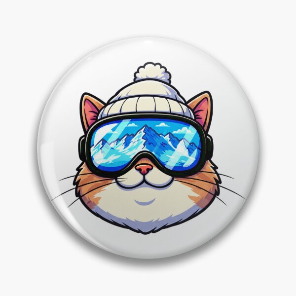 Item preview, old cute cat skiing designed and sold by YounexxART.