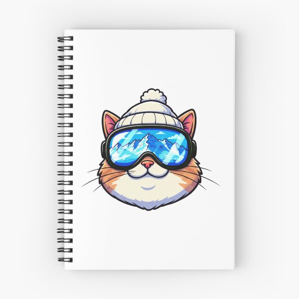 Item preview, old cute cat skiing designed and sold by YounexxART.
