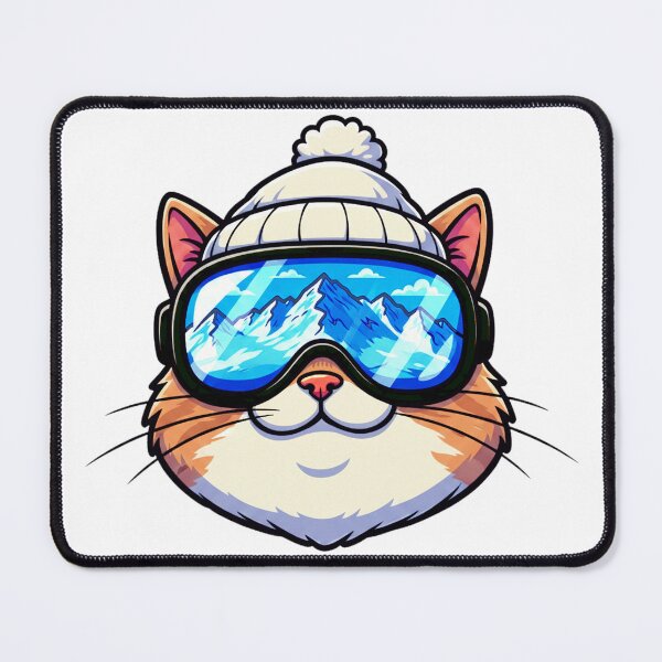 Item preview, old cute cat skiing designed and sold by YounexxART.