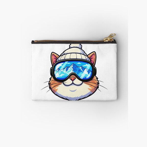 Item preview, old cute cat skiing designed and sold by YounexxART.