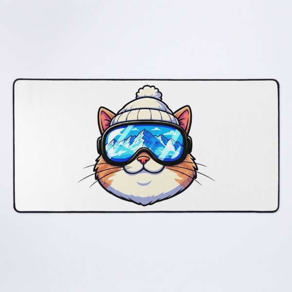Item preview, old cute cat skiing designed and sold by YounexxART.