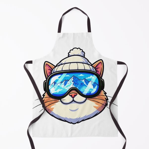 Item preview, old cute cat skiing designed and sold by YounexxART.