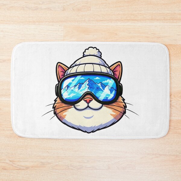 Item preview, old cute cat skiing designed and sold by YounexxART.