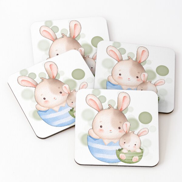 Item preview, Bunnies in Eggshells – Animal Illustration designed and sold by iamKRUK.
