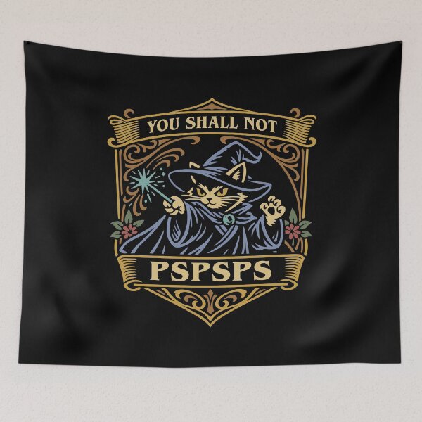 Item preview, You Shall Not PSPSPS Funny Cat Wizard designed and sold by pixeptional.