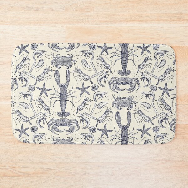 Item preview, Cornwall crustaceans damask blue pearl  designed and sold by scrummy.