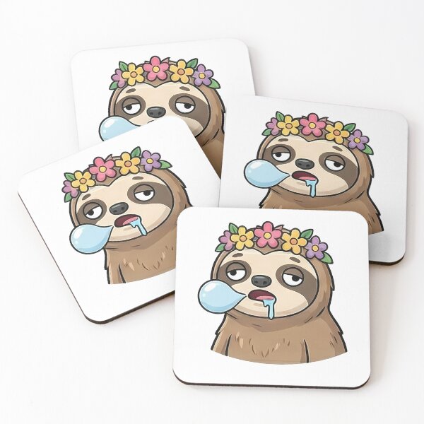 Item preview, Sleepy Sloth Drooling Flower Crown Cartoon designed and sold by k3rstman1.