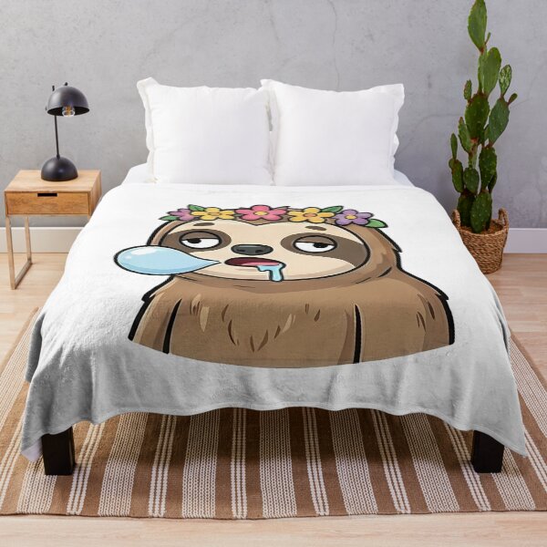 Item preview, Sleepy Sloth Drooling Flower Crown Cartoon designed and sold by k3rstman1.