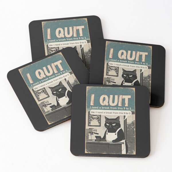 Item preview, Sarcastic Black Cat Barista I Quit Burnout Meme designed and sold by Dariusz.K.