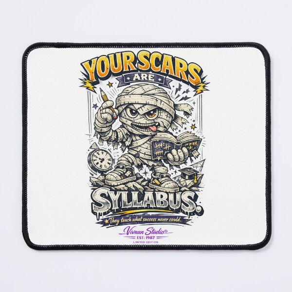 Item preview, Your Scars Are Syllabus Motivational Streetwear Quote Typography - Wisdom Through Failure Inspirational Art Print for Personal Growth and Resilience - Vintage Mummy Illustration Graphic designed and sold by Vivaan Studio.