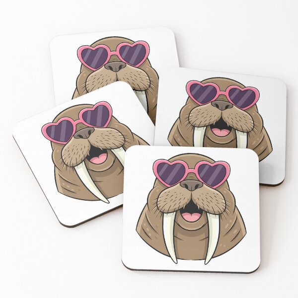 Item preview, Happy Walrus Wearing Pink Heart Sunglasses designed and sold by k3rstman1.