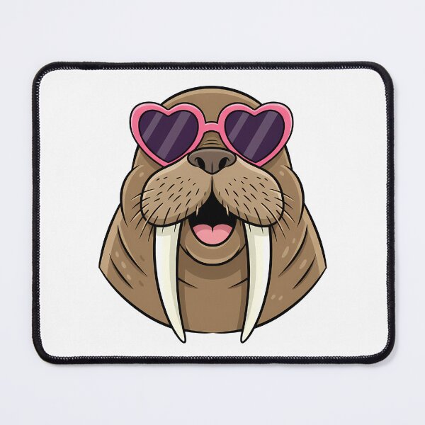 Item preview, Happy Walrus Wearing Pink Heart Sunglasses designed and sold by k3rstman1.