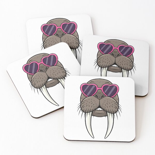 Item preview, Cool Walrus Pink Heart Sunglasses designed and sold by k3rstman1.