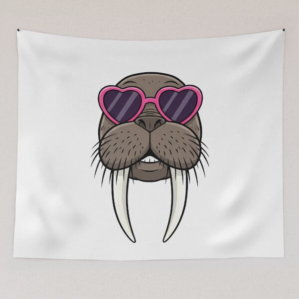 Item preview, Cool Walrus Pink Heart Sunglasses designed and sold by k3rstman1.