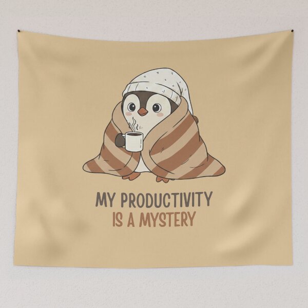 Item preview, Cozy Penguin Productivity Mystery Cute Illustration designed and sold by draft & digital.