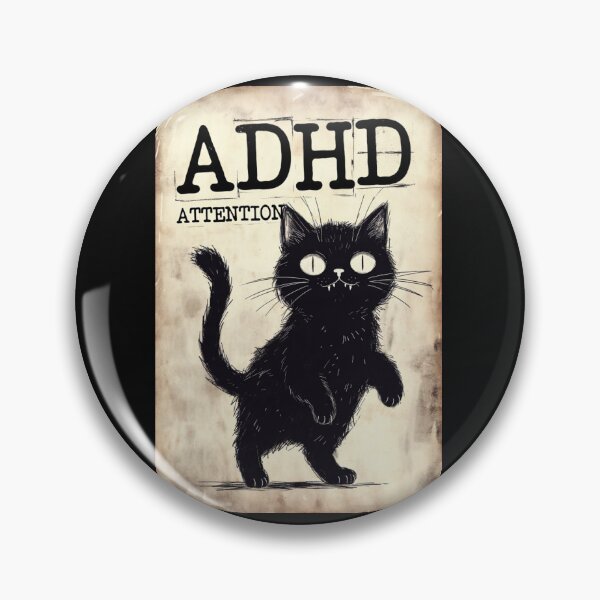 Item preview, ADHD Black Cat Attention Deficit Hyperactive Kitten designed and sold by Dariusz.K.