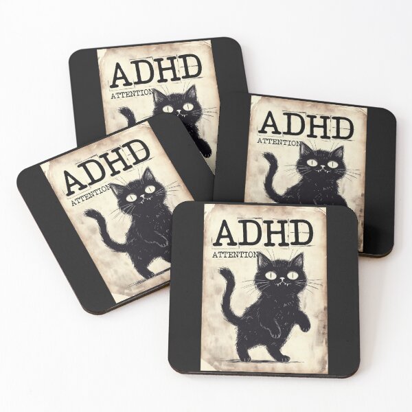Item preview, ADHD Black Cat Attention Deficit Hyperactive Kitten designed and sold by Dariusz.K.