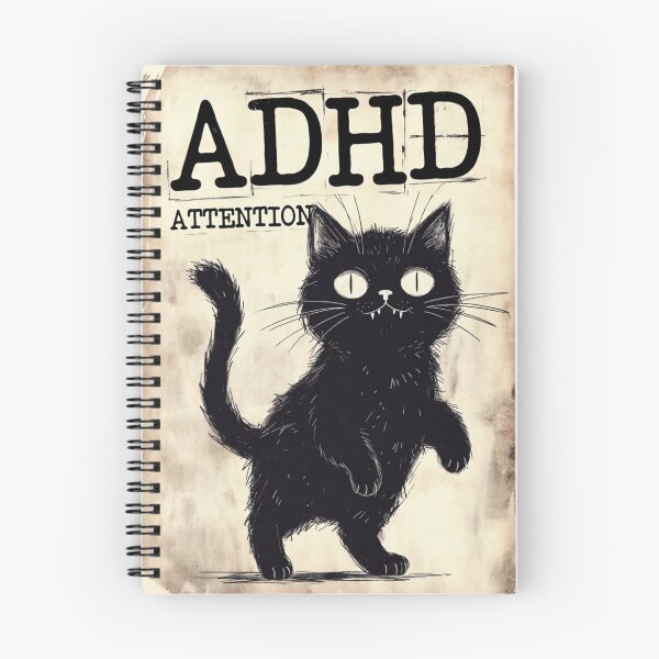 Item preview, ADHD Black Cat Attention Deficit Hyperactive Kitten designed and sold by Dariusz.K.