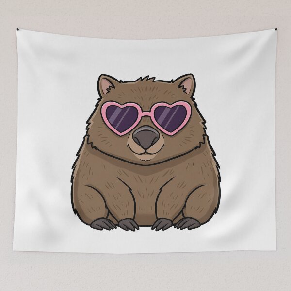 Item preview, Cute Wombat Heart Sunglasses designed and sold by k3rstman1.