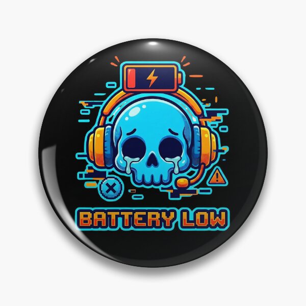 Item preview, Battery Low – Funny Gamer Skeleton Design for Exhausted Players and Overworked Souls designed and sold by laggy-soul-0.