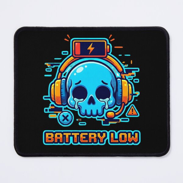 Item preview, Battery Low – Funny Gamer Skeleton Design for Exhausted Players and Overworked Souls designed and sold by laggy-soul-0.