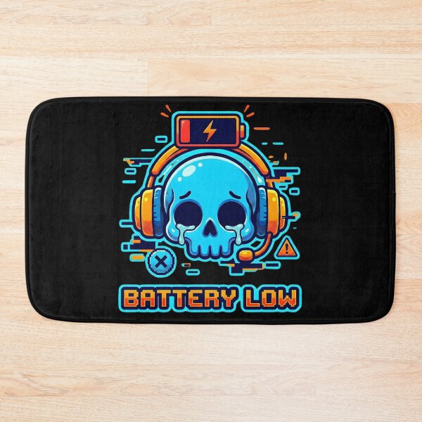 Item preview, Battery Low – Funny Gamer Skeleton Design for Exhausted Players and Overworked Souls designed and sold by laggy-soul-0.