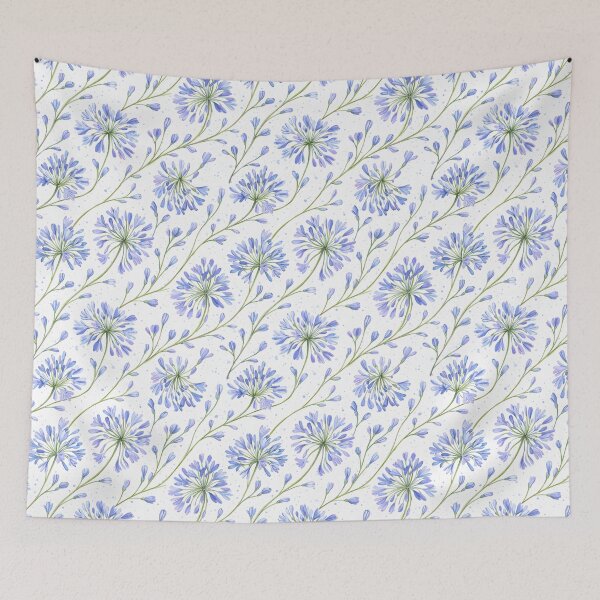 Item preview, Flowing Vine Stripe Agapanthus Pattern designed and sold by HOMETOWN86.