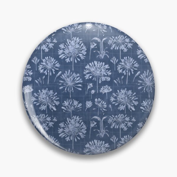 Item preview, Botanical Blueprint Grid Agapanthus Pattern designed and sold by HOMETOWN86.