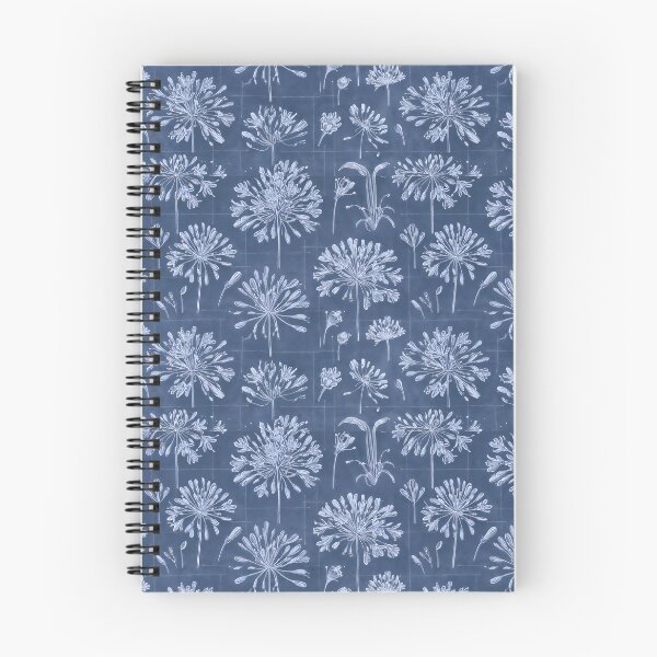 Item preview, Botanical Blueprint Grid Agapanthus Pattern designed and sold by HOMETOWN86.
