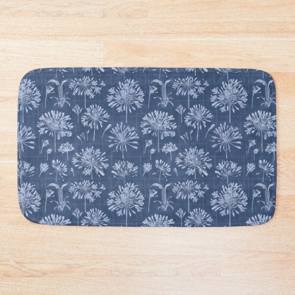 Item preview, Botanical Blueprint Grid Agapanthus Pattern designed and sold by HOMETOWN86.