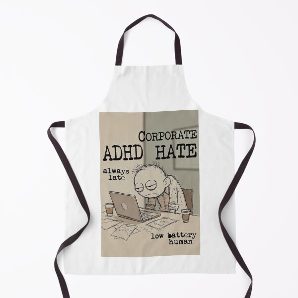 Item preview, ADHD Corporate Hate Always Late Low Battery Meme designed and sold by Dariusz.K.