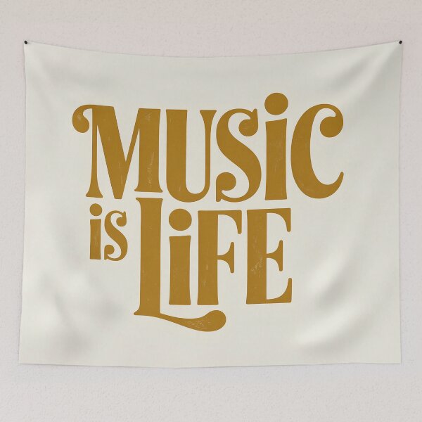 Item preview, Music Is Life – Retro Minimal Music Wall Art Decor designed and sold by Glitchart66.