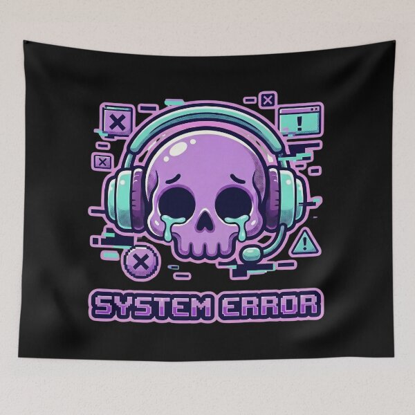 Item preview, System Error – Funny Gamer Skeleton Glitch Design for Tech Lovers and Overthinkers designed and sold by laggy-soul-0.