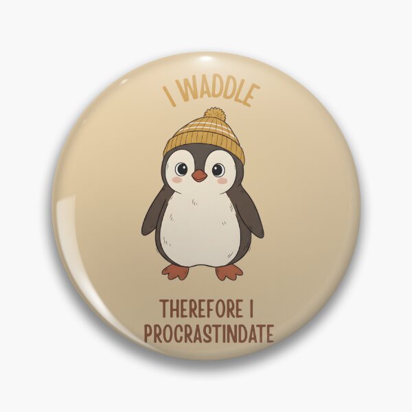 Item preview, I Waddle Therefore I Procrastinate Funny Penguin Pun designed and sold by draft & digital.