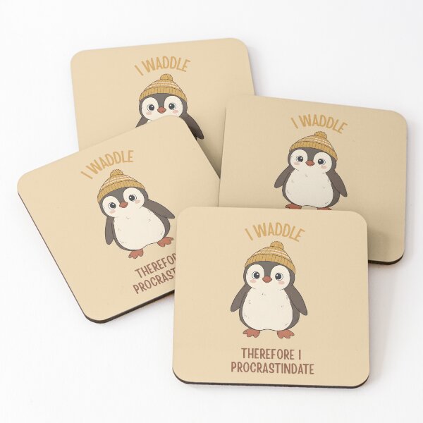 Item preview, I Waddle Therefore I Procrastinate Funny Penguin Pun designed and sold by draft & digital.